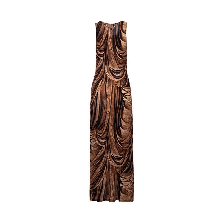 Draped Robe Maxi Dress | Back view of Draped Robe Maxi Dress RABANNE