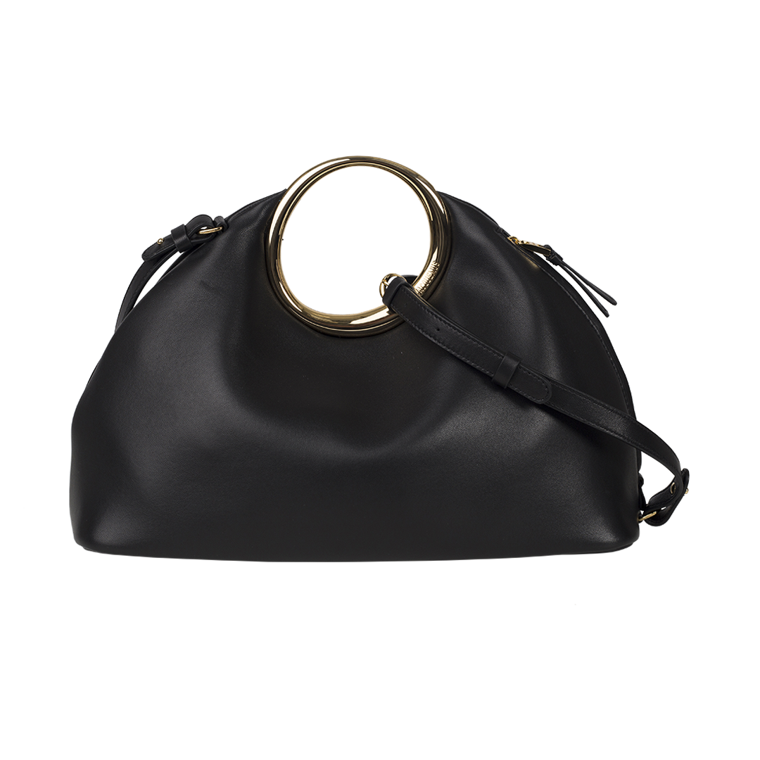 Le Calino Ring Top-Black Handle Bag