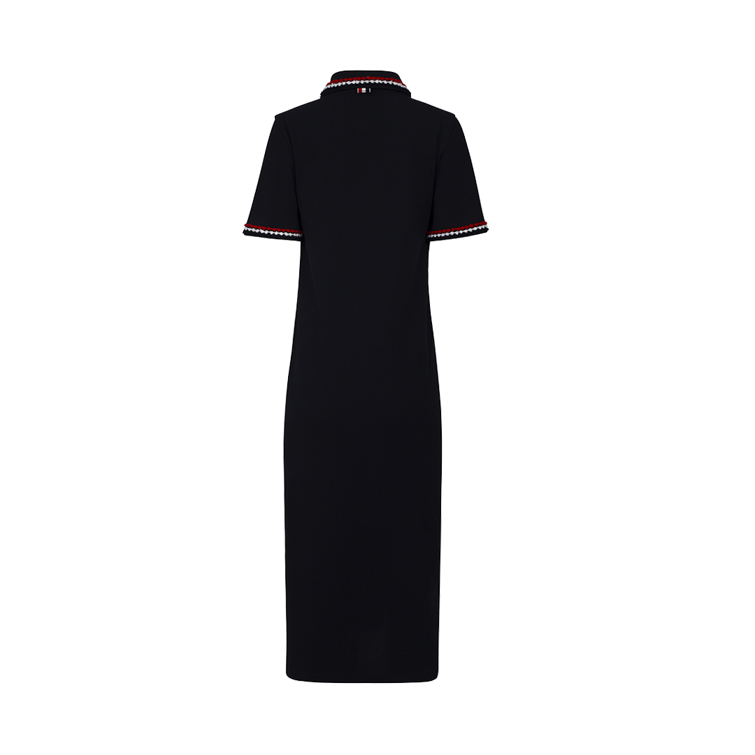 RWB-Trimmed Polo Dress | Back view of RWB-Trimmed Polo Dress THOM BROWNE