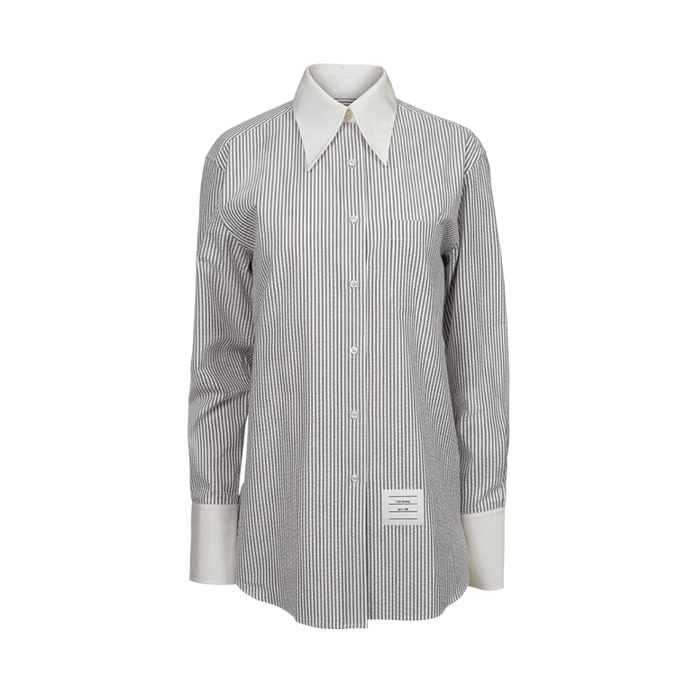Striped Oxford Shirt | Front view of Striped Oxford Shirt THOM BROWNE