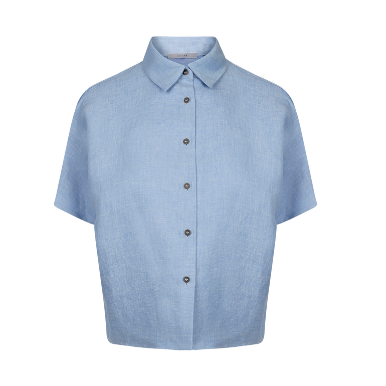 Cropped Short-Sleeve Shirt | Front view of Cropped Short-Sleeve Shirt DUSAN