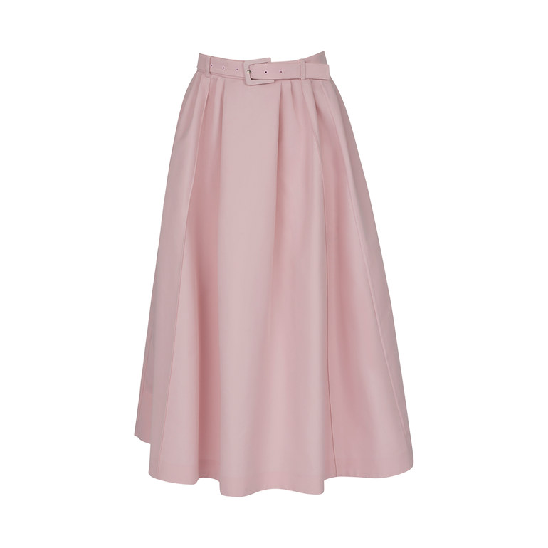 Belted Pleated Midi Skirt | Front view of Belted Pleated Midi Skirt DICE KAYEK