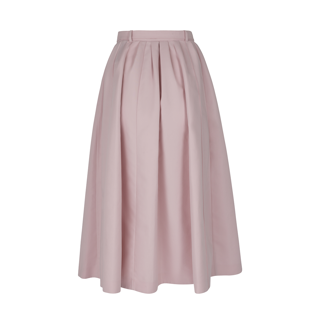 Belted Pleated Midi Skirt | Back view of Belted Pleated Midi Skirt DICE KAYEK