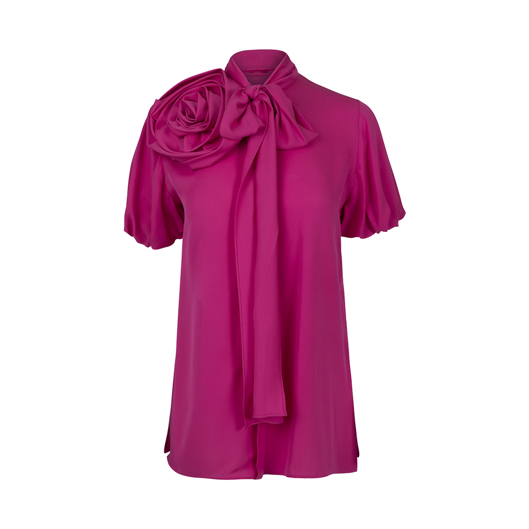 Rose-Detailed Silk Blouse | Front view of Rose-Detailed Silk Blouse DICE KAYEK