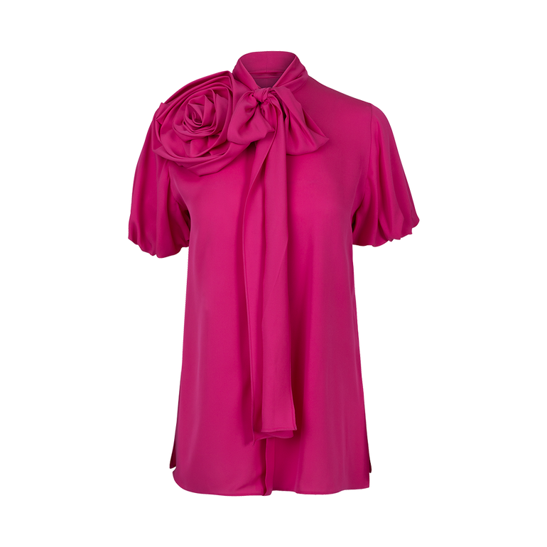Rose-Detailed Silk Blouse | Front view of Rose-Detailed Silk Blouse DICE KAYEK