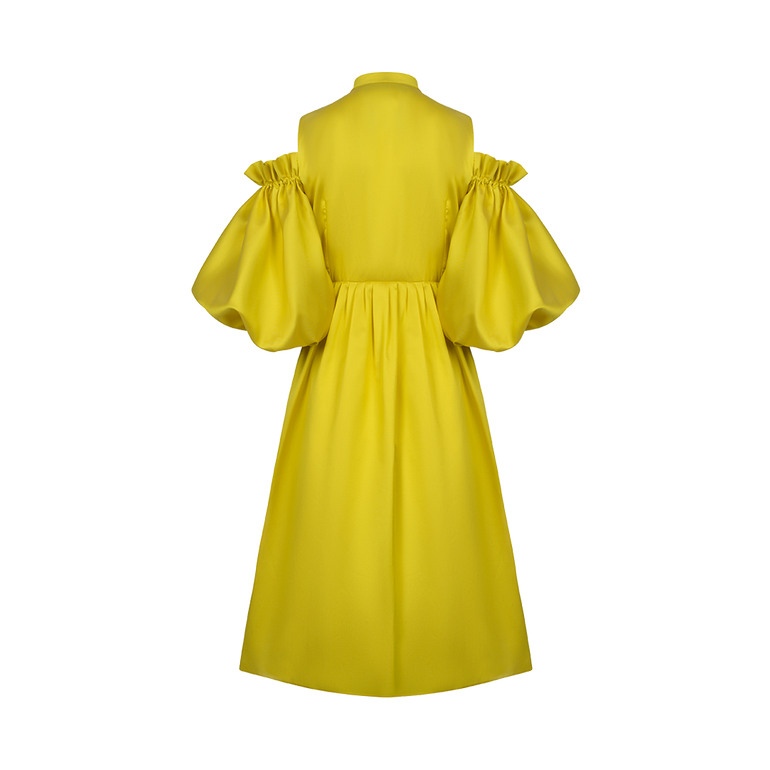 Cold Shoulder Midi Dress | Back view of Cold Shoulder Midi Dress DICE KAYEK