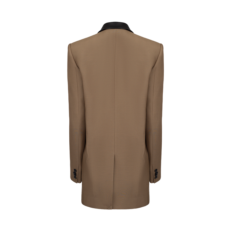 Jacobson Mixed Media Blazer | Back view of Jacobson Mixed Media Blazer KHAITE