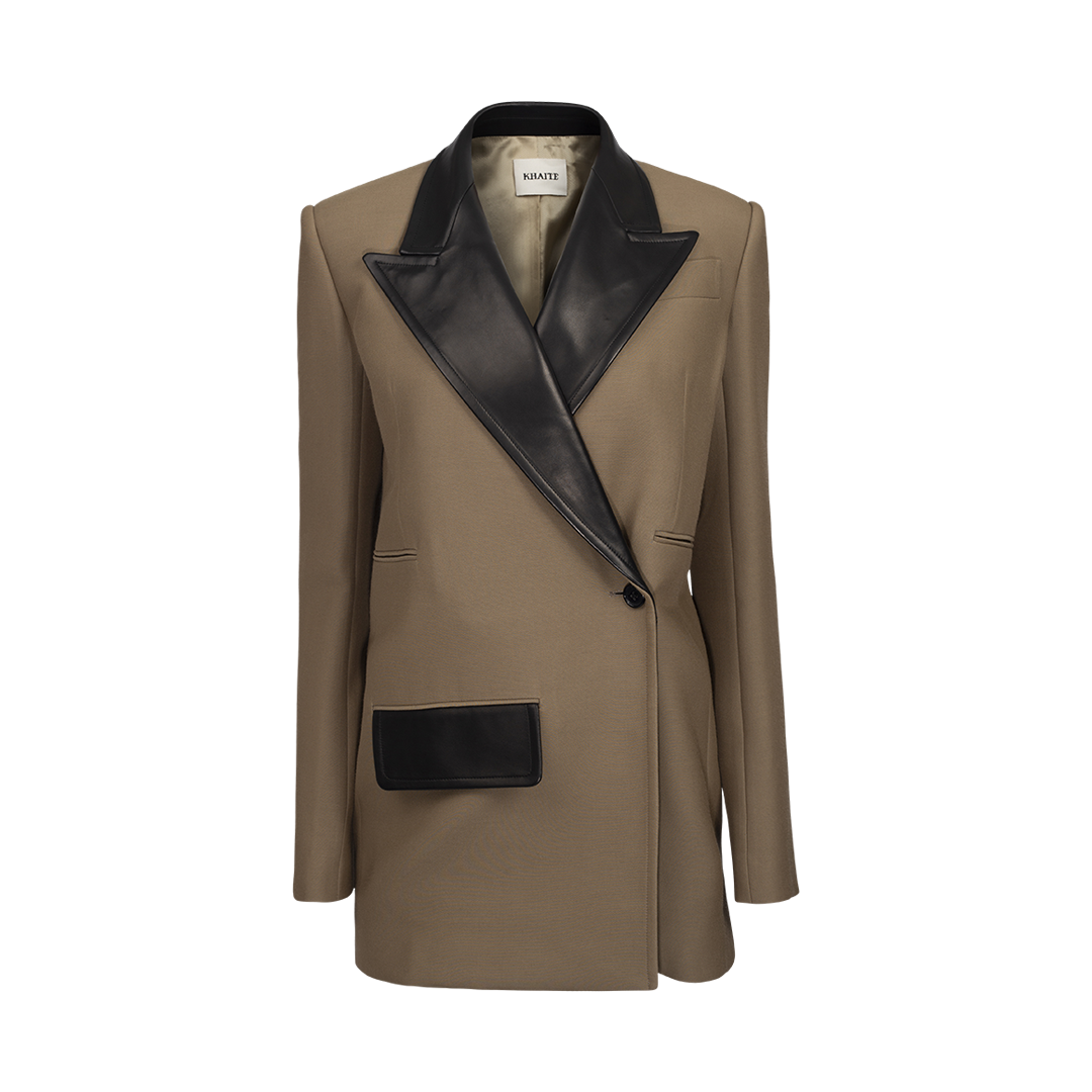 Jacobson Mixed Media Blazer | Front view of Jacobson Mixed Media Blazer KHAITE