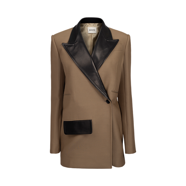 Jacobson Mixed Media Blazer | Front view of Jacobson Mixed Media Blazer KHAITE