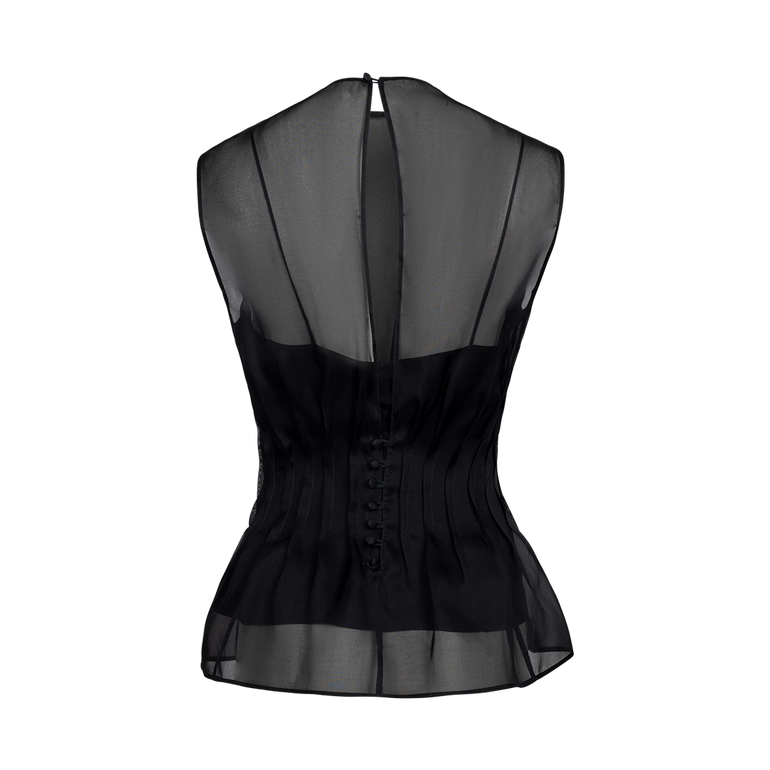 Westin Pleated Top | Back view of Westin Pleated Top KHAITE