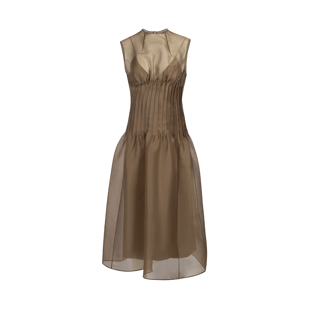 Westin Pleated Maxi Dress | Front view of Westin Pleated Maxi Dress KHAITE