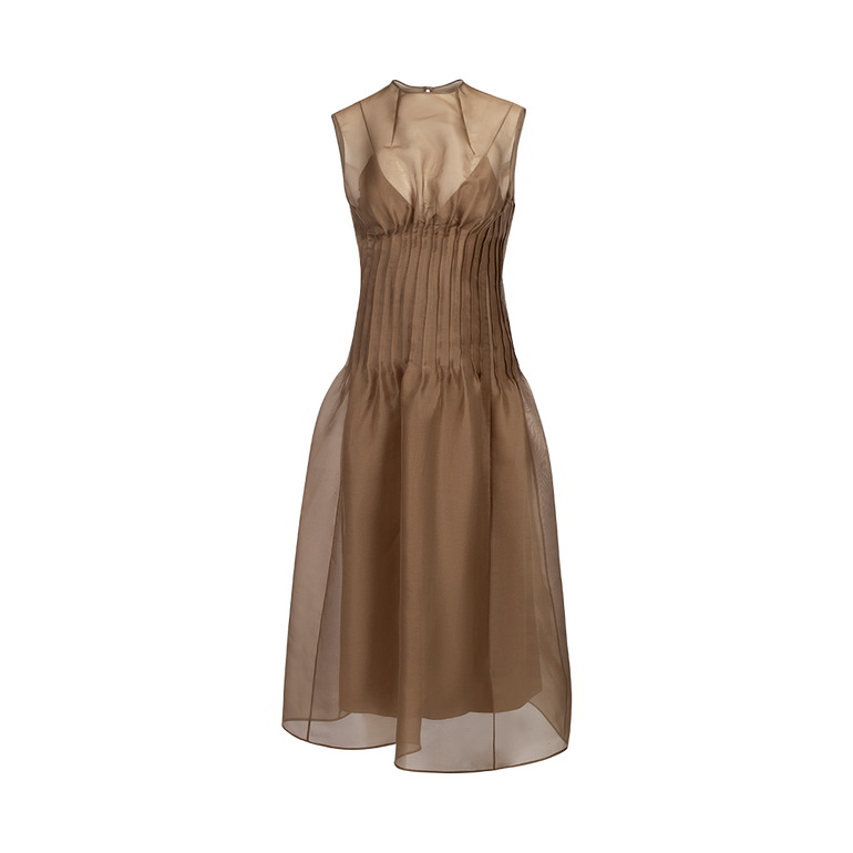 Westin Pleated Maxi Dress | Front view of Westin Pleated Maxi Dress KHAITE