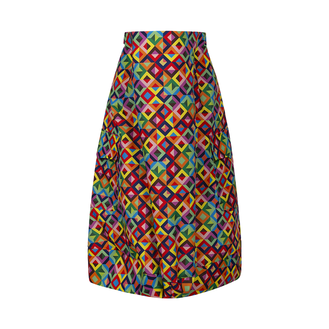 Geometric Midi Skirt | Back view of Geometric Midi Skirt COMME DES GARCONS
