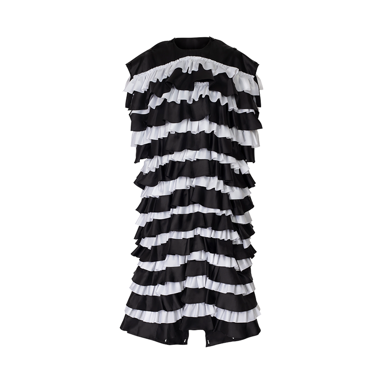 Tiered Ruffle Dress | Back view of Tiered Ruffle Dress NOIR