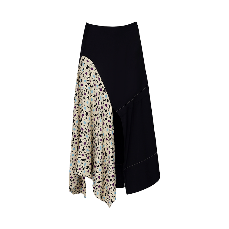 Asymmetrical Patchwork Skirt | Front view of Asymmetrical Patchwork Skirt CO