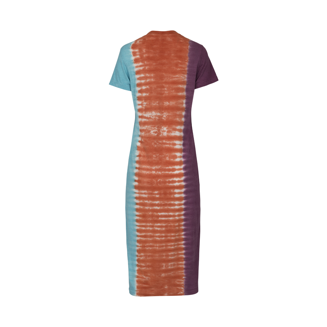 Tri-Dye Linen Midi Dress | Back view of Tri-Dye Linen Midi Dress THE ELDER STATESMAN