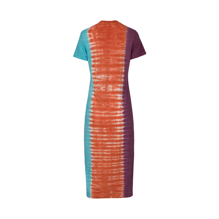 Tri-Dye Linen Midi Dress | Back view of Tri-Dye Linen Midi Dress THE ELDER STATESMAN