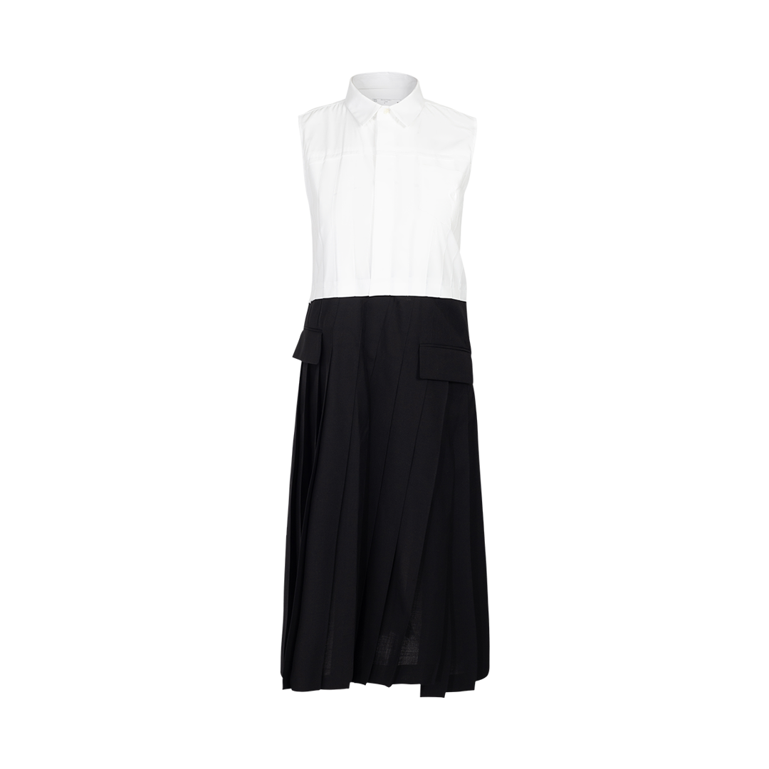 Suiting Sleeveless Midi Dress | Front view of Suiting Sleeveless Midi Dress SACAI