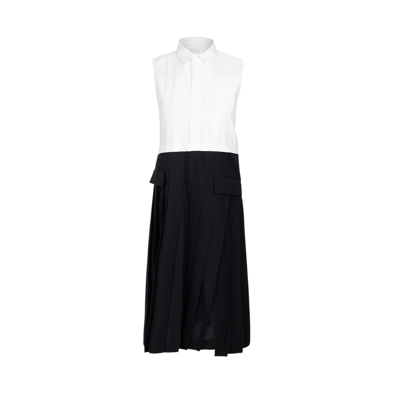 Suiting Sleeveless Midi Dress | Front view of Suiting Sleeveless Midi Dress SACAI