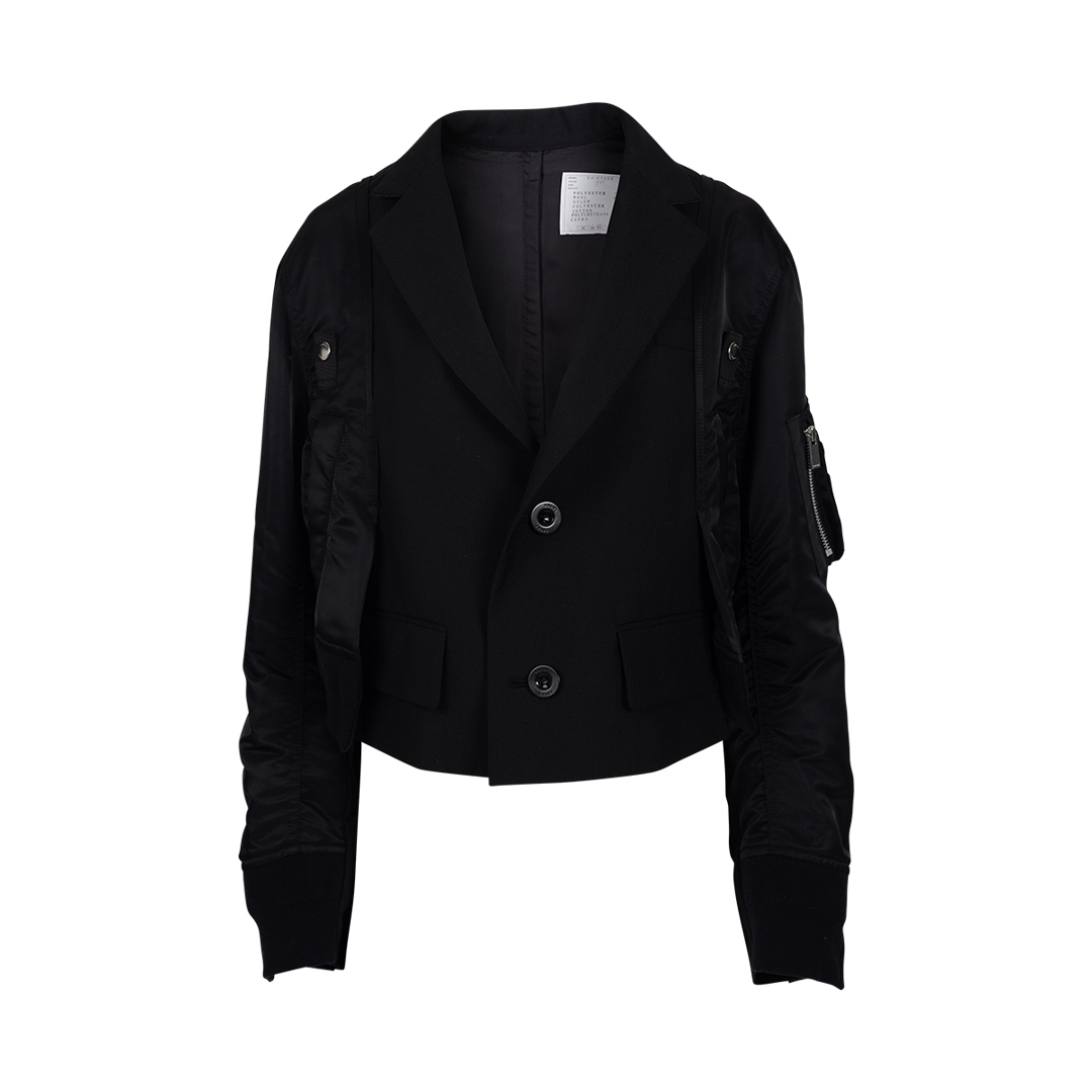 Cropped Paneled Suiting Jacket | Front view of Cropped Paneled Suiting Jacket SACAI