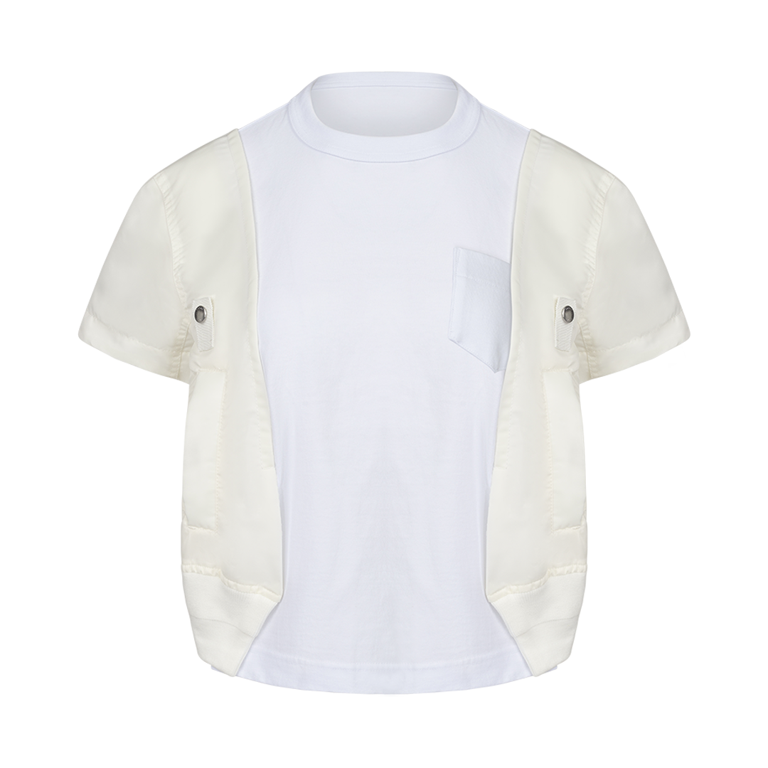 Nylon Twill X Cotton T-Shirt | Front view of Nylon Twill X Cotton T-Shirt SACAI