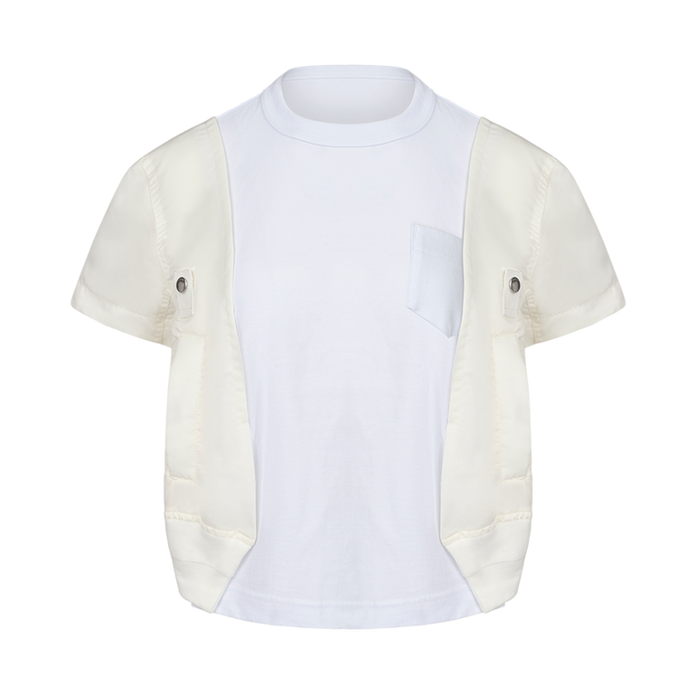 Nylon Twill X Cotton T-Shirt | Front view of Nylon Twill X Cotton T-Shirt SACAI