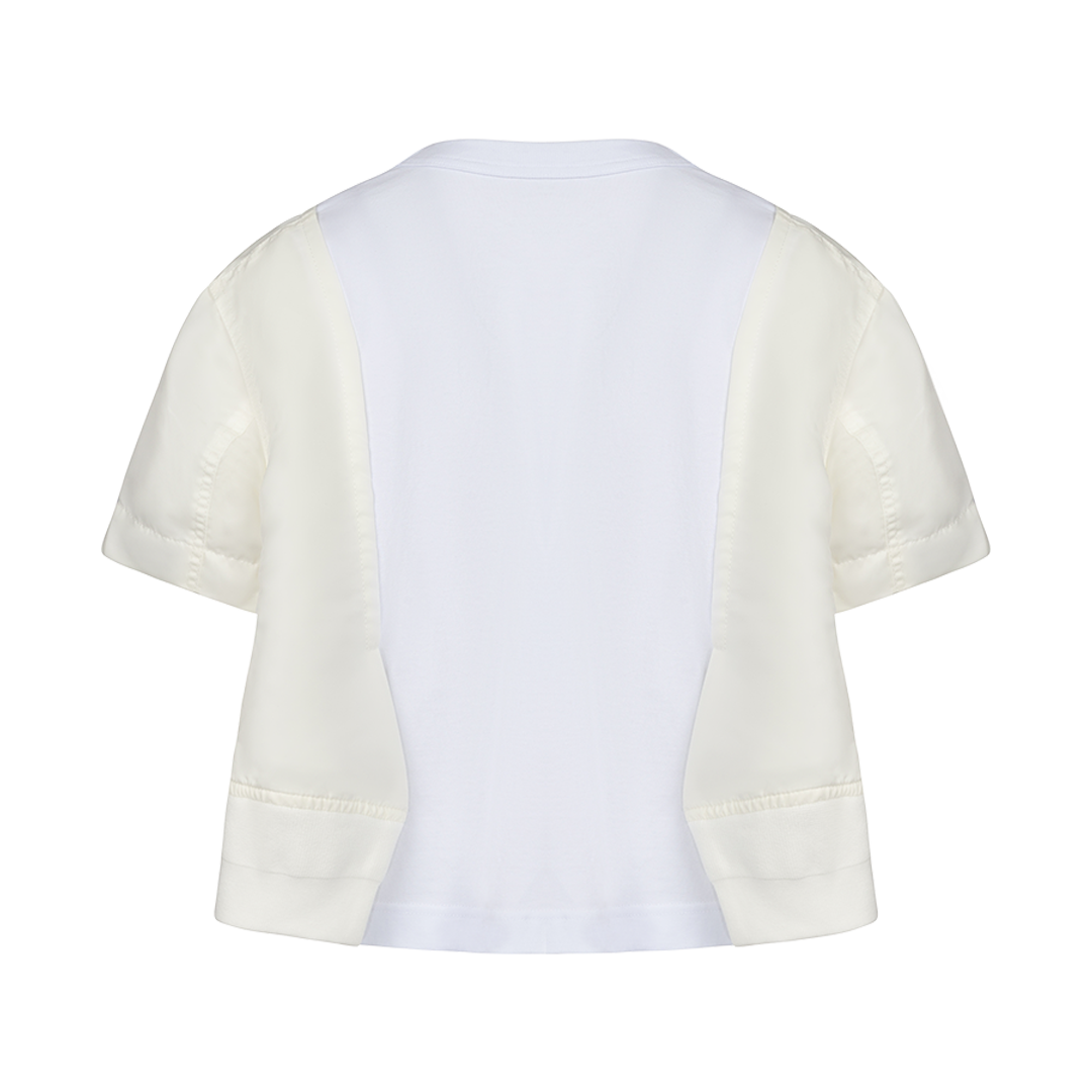 Nylon Twill X Cotton T-Shirt | Back view of Nylon Twill X Cotton T-Shirt SACAI