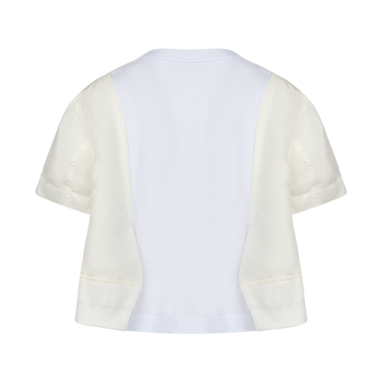 Nylon Twill X Cotton T-Shirt | Back view of Nylon Twill X Cotton T-Shirt SACAI