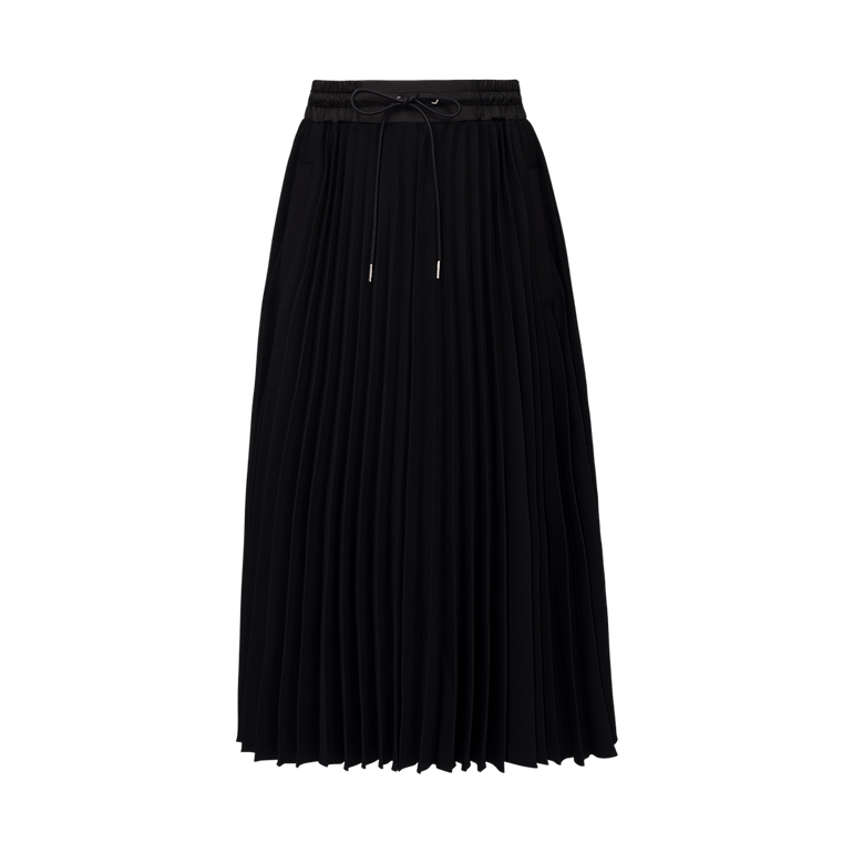 Pleated Drawstrings Midi Skirt| Front view of Pleated Drawstrings Midi Skirt SACAI