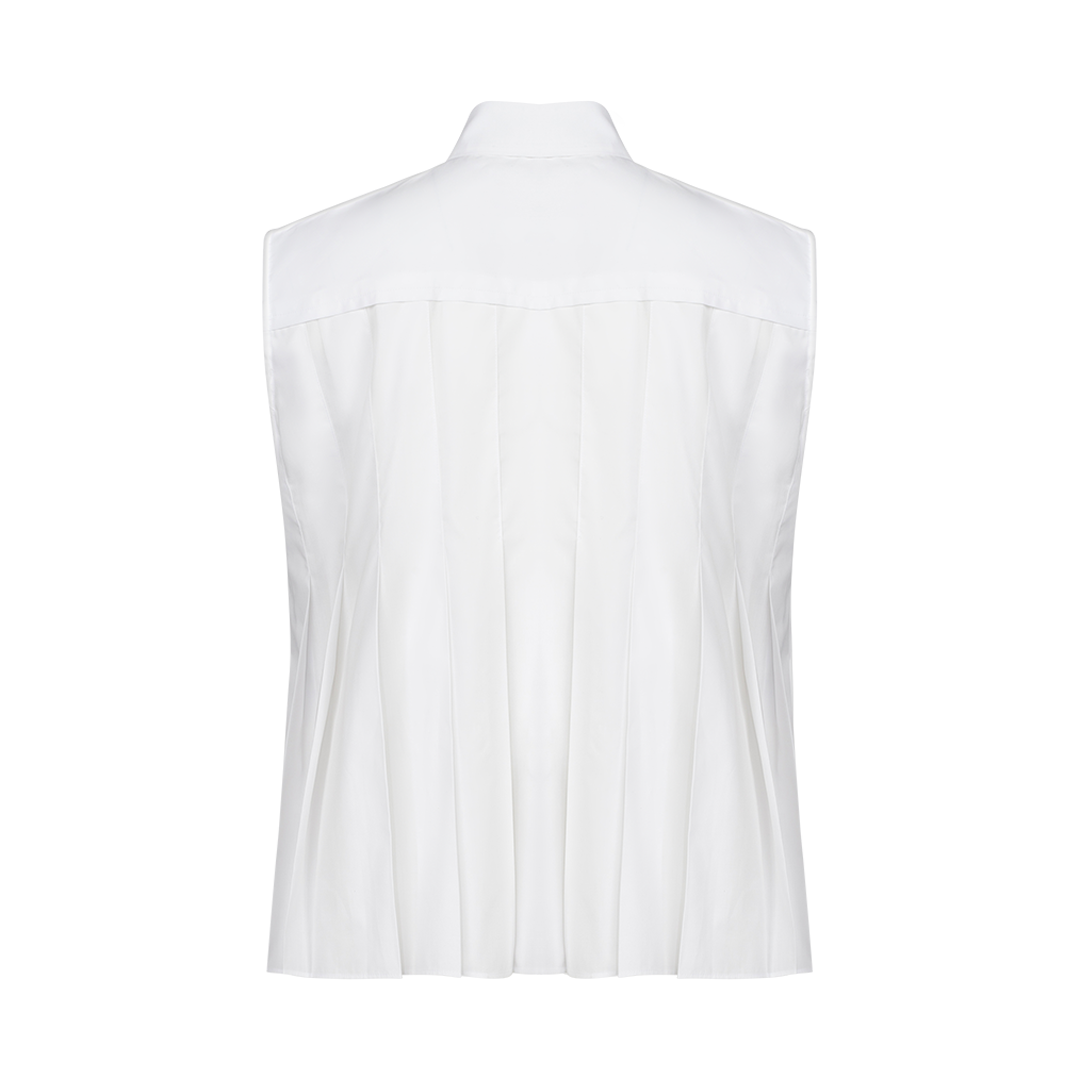 Pleated Sleeveless Shirt | Back view of Pleated Sleeveless Shirt SACAI