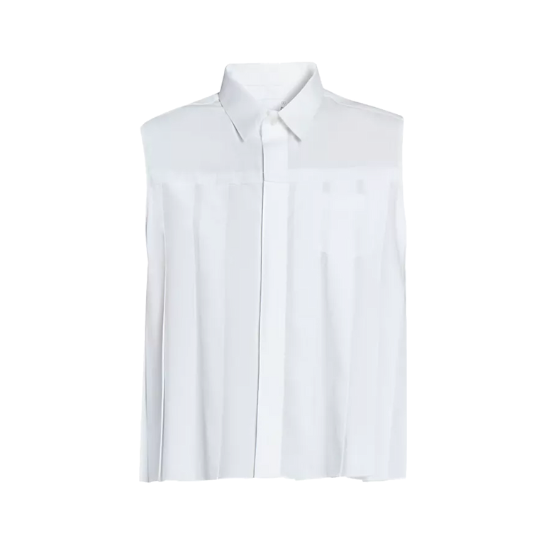 Pleated Sleeveless Shirt | Front view of Pleated Sleeveless Shirt SACAI