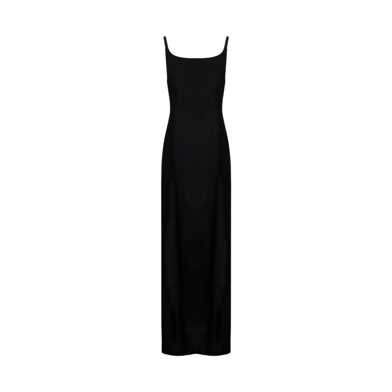 Ruched Midi Dress with Button Detailing | Back view of Ruched Midi Dress with Button Detailing RABANNE