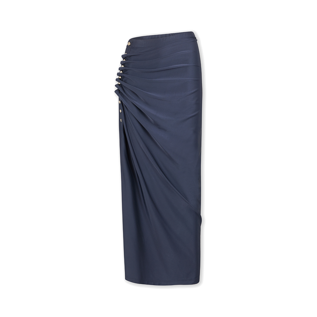 Jupe Midi Skirt | Front view of Jupe Midi Skirt in Ardoise