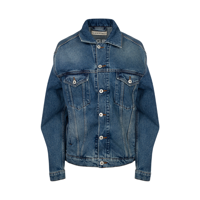 Evergreen Wire Denim Jacket | Front view of Evergreen Wire Denim Jacket Y/PROJECT