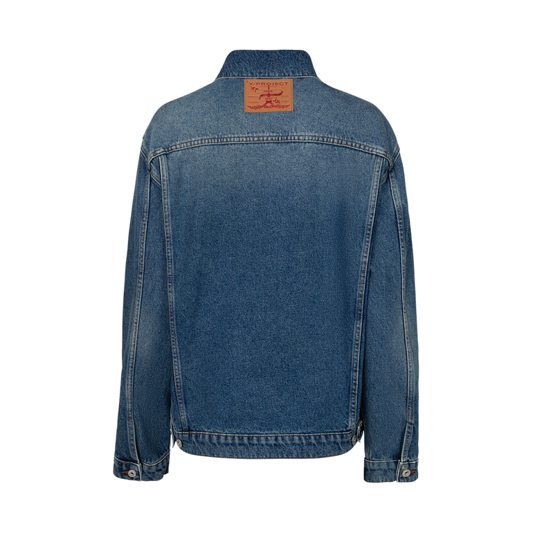 Evergreen Wire Denim Jacket | Back view of Evergreen Wire Denim Jacket Y/PROJECT