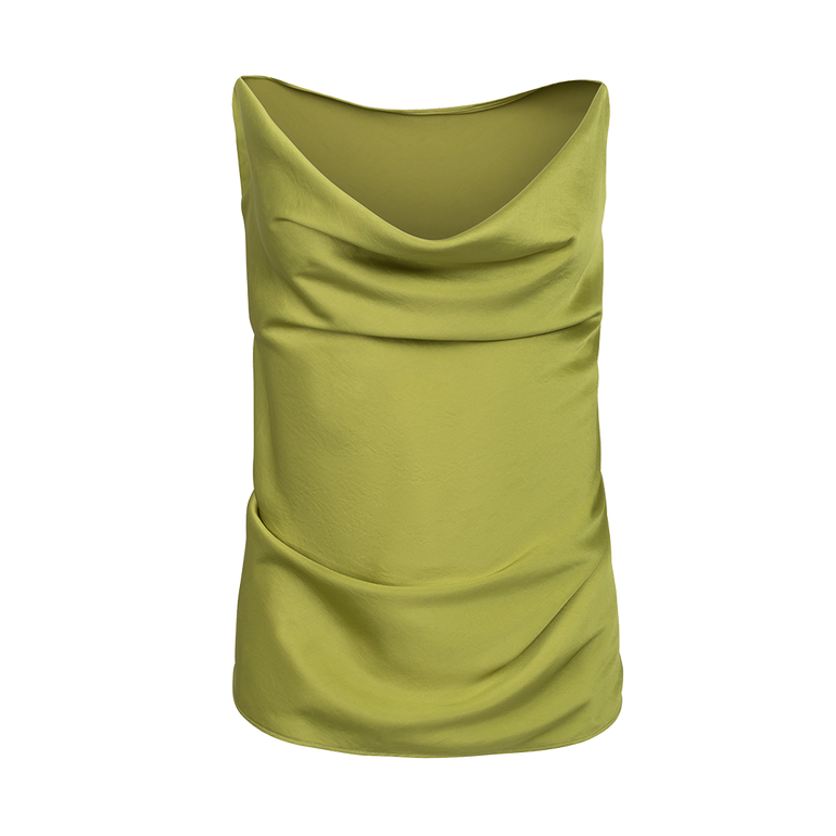 Evergreen Invisible Strap Slip Top | Front view of Evergreen Invisible Strap Slip Top in Green Y/PROJECT