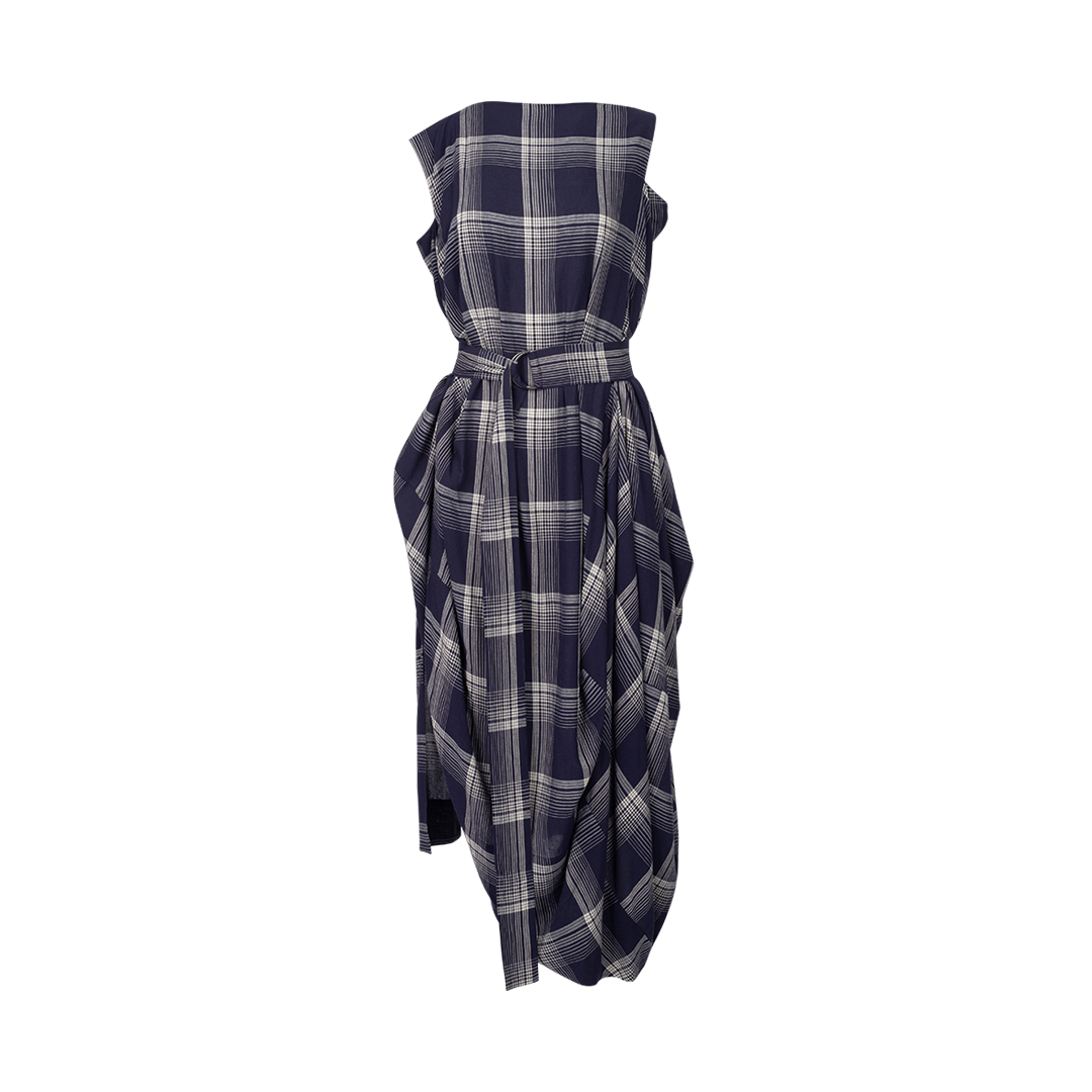 Plaid Draped Dress | Front view of Plaid Draped Dress VIVIENNE WESTWOOD