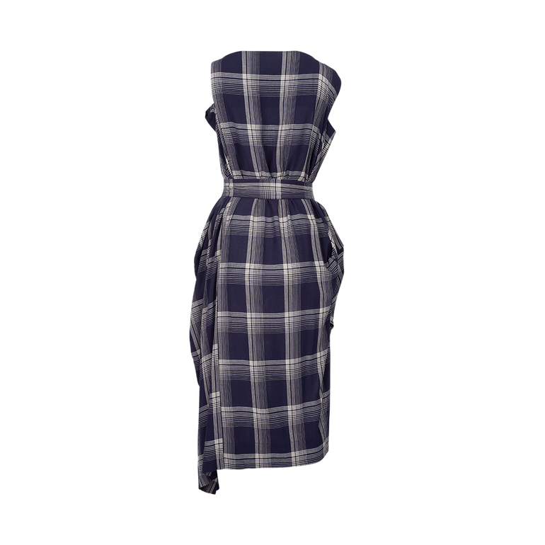 Plaid Draped Dress | Back view of Plaid Draped Dress VIVIENNE WESTWOOD