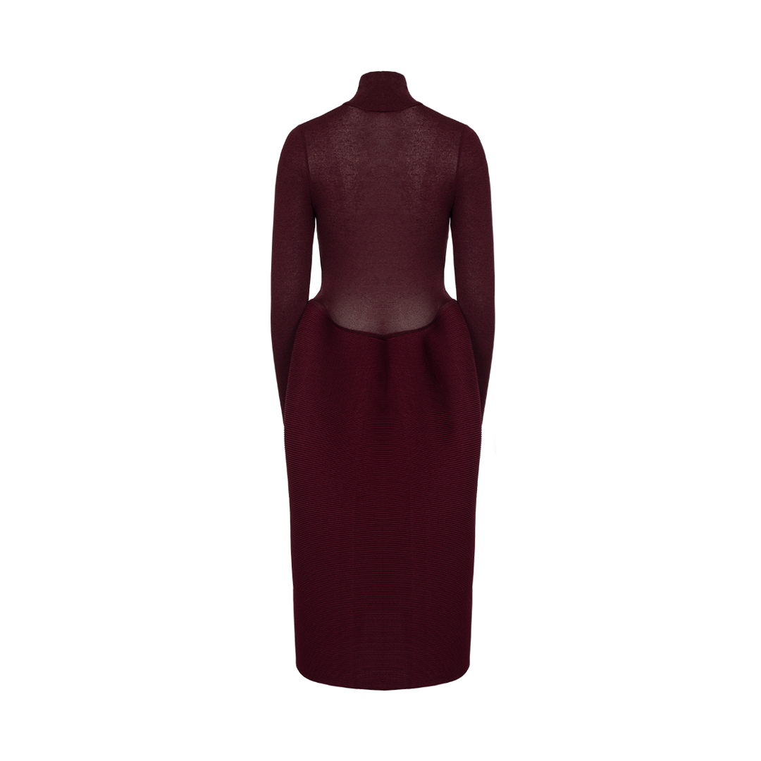 Turtleneck Ripple Dress | Back view of Turtleneck Ripple Dress MELITTA BAUMEISTER