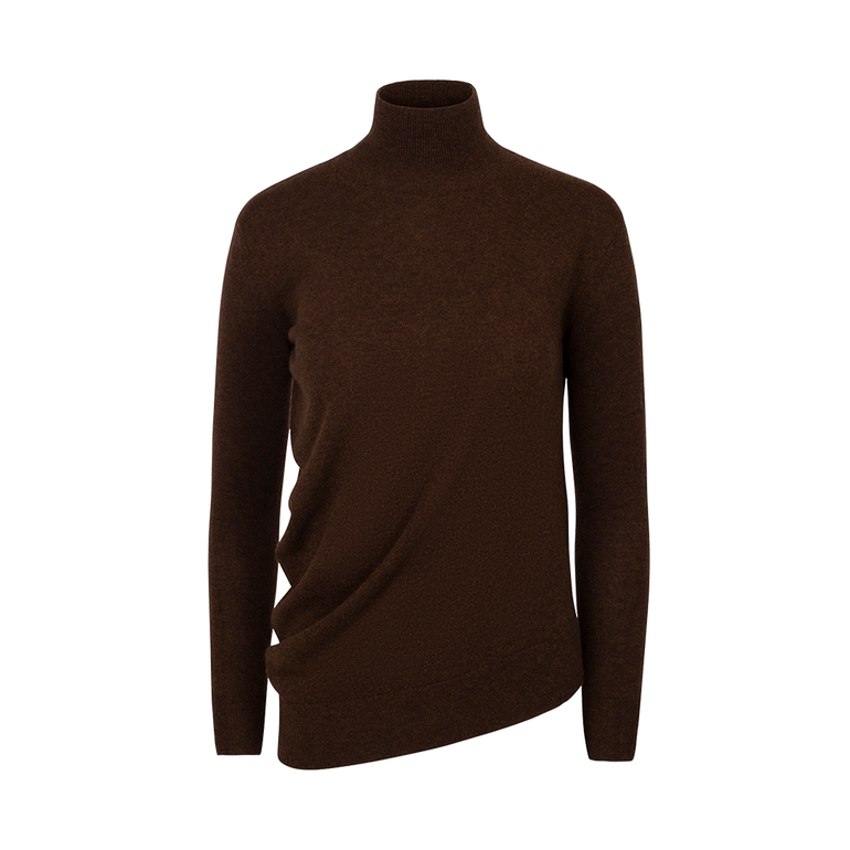 Draped Turtleneck Cashmere Sweater | Front view of Draped Turtleneck Cashmere Sweater CO