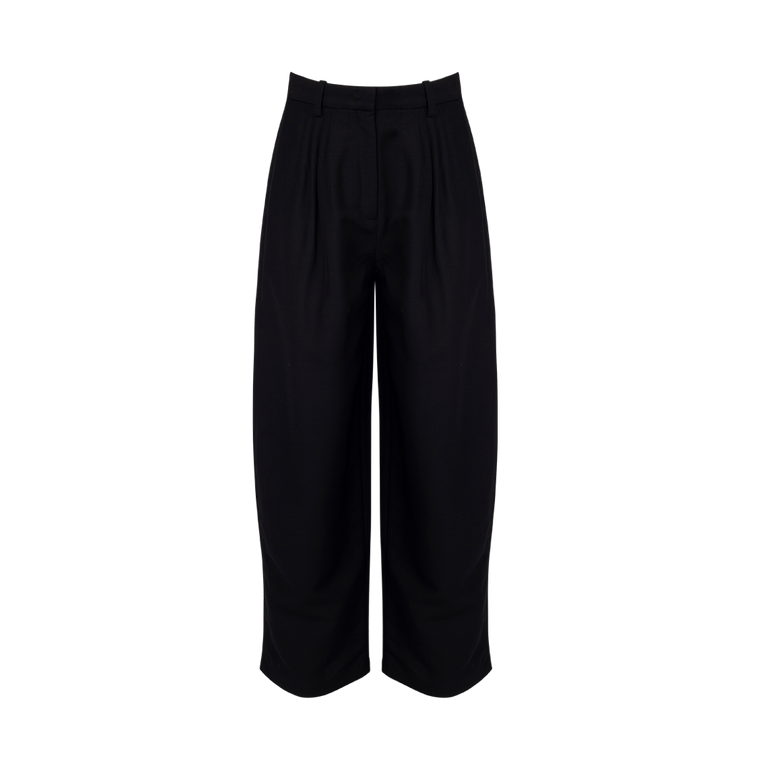 Pleated Barrel Trouser | Front view of Pleated Barrel Trouser CO