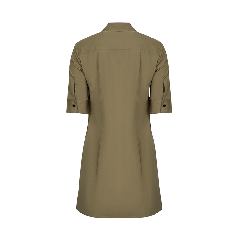 Short-Sleeve Button-Down Tunic | Back view of Short-Sleeve Button-Down Tunic CO