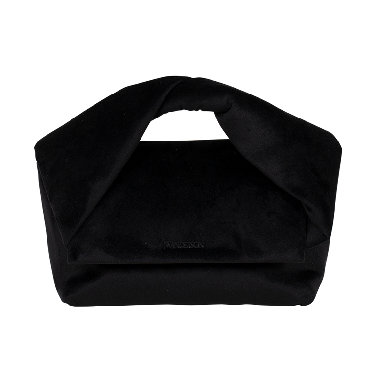 Velvet Midi Twister Bag in Black | Front view of Velvet Midi Twister Bag in Black JW ANDERSON