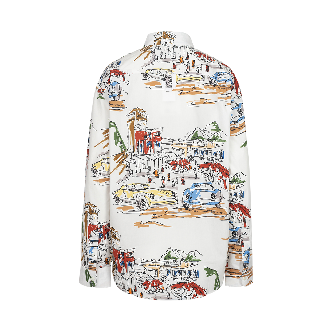 Simon Printed Button-Down Blouse | Back view of Simon Printed Button-Down Blouse JACQUEMUS