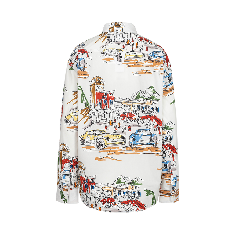 Simon Printed Button-Down Blouse | Back view of Simon Printed Button-Down Blouse JACQUEMUS