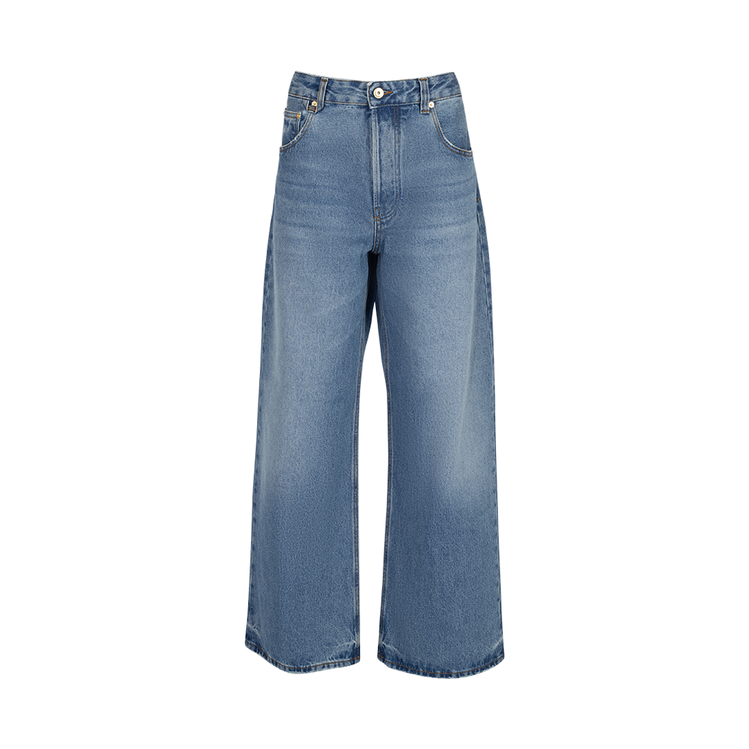 Le De-Nîmes Mid-rise Court Cropped Jeans | Front view of Le De-Nîmes Mid-rise Court Cropped Jeans JACQUEMUS