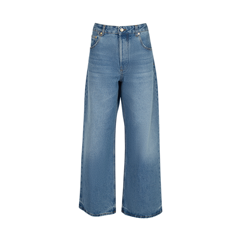 Le De-Nîmes Mid-rise Court Cropped Jeans | Front view of Le De-Nîmes Mid-rise Court Cropped Jeans JACQUEMUS