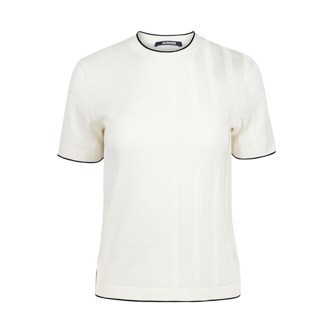 Tricot T-Shirt in White | Front view of Tricot T-Shirt in White JACQUEMUS