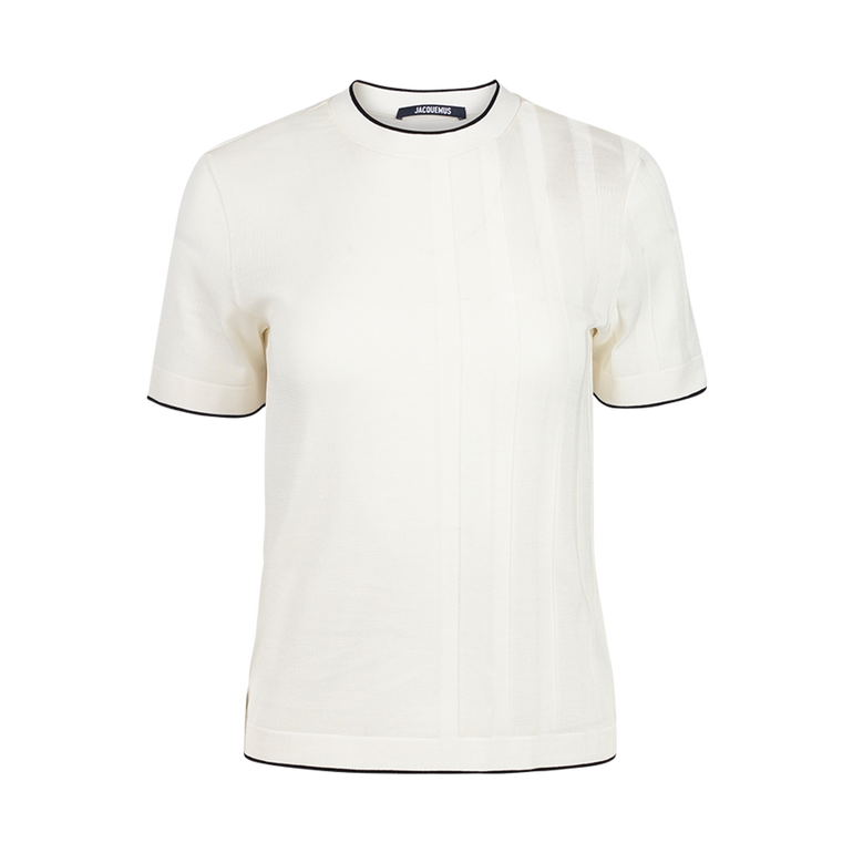 Tricot T-Shirt in White | Front view of Tricot T-Shirt in White JACQUEMUS