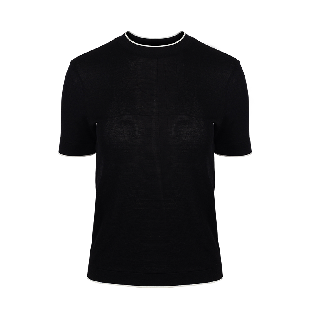 Tricot T-Shirt in Black | Front view of Tricot T-Shirt in Black JACQUEMUS